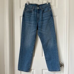 Jason Wu High-Rise Straight Leg Jeans — Medium Blue Wash